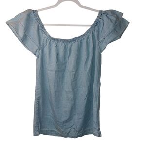 CAVALINI LADIES CHAMBRAY OFF-SHOULDER TOP